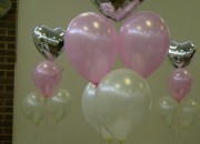 Cluster of latex and foil balloons