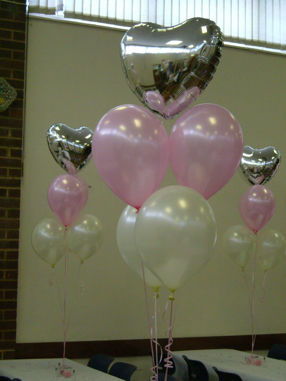 Cluster of latex and foil balloons